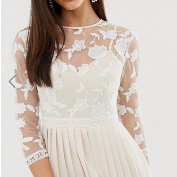 Lace Illusion Elopement, Bridal, Engagement Dress - Picture 2 of 5